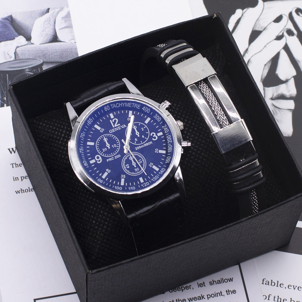 wristwatch with blue light glass for men