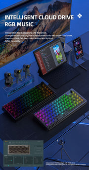 Attack Shark K75RGB Kabellose mechanische Bluetooth-Tastatur mit transparenter Dichtung und Hot-Plug-Funktion