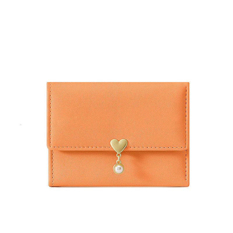 Mini Damen niedlich Tri-Fold Love Wallet