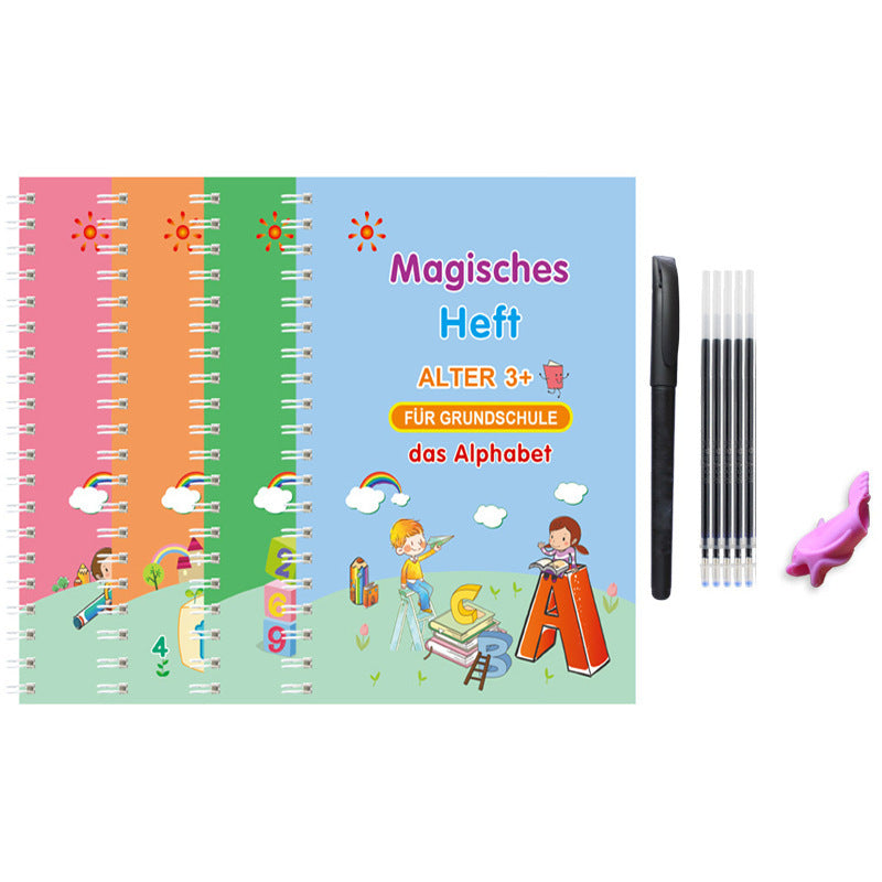 Children English French German Painting Magic English Training Book