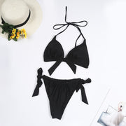 Bikini Mehrfarbigen Halter Neck Tie Große Brüste