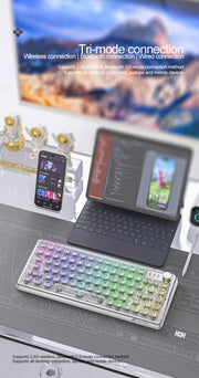 Attack Shark K75RGB Kabellose mechanische Bluetooth-Tastatur mit transparenter Dichtung und Hot-Plug-Funktion