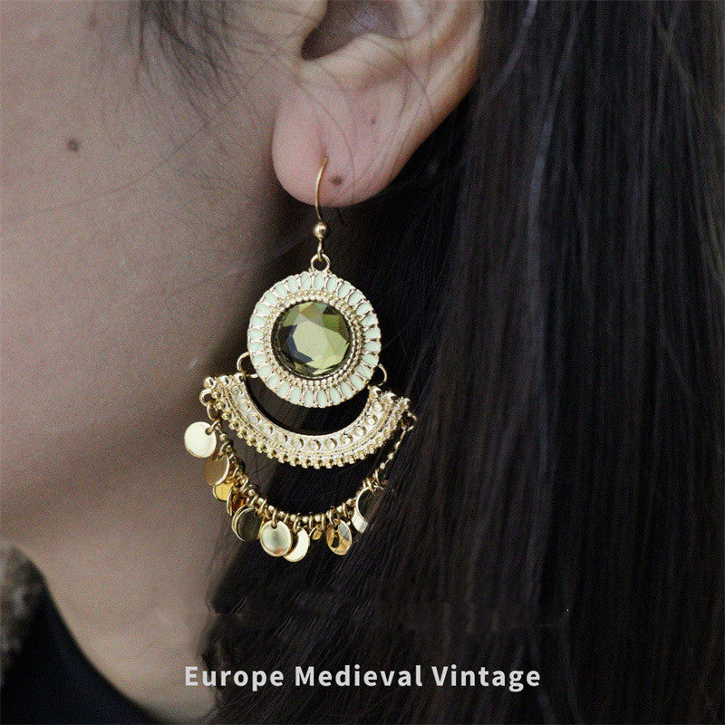 Handmade Citrine Elegant Retro French Earrings