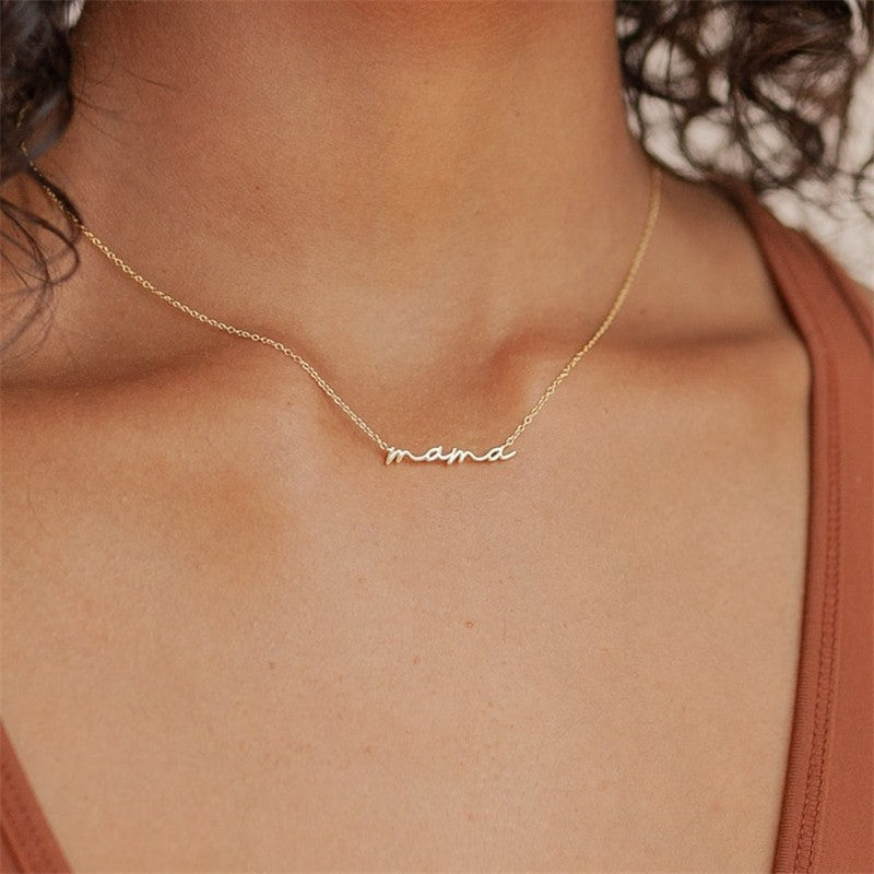 Mini Mom Necklace English Letter Mama Clavicle Chain Mother's Day Gift