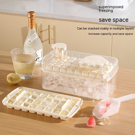 One-click press cat paw ice tray with large capacity ice cube mold