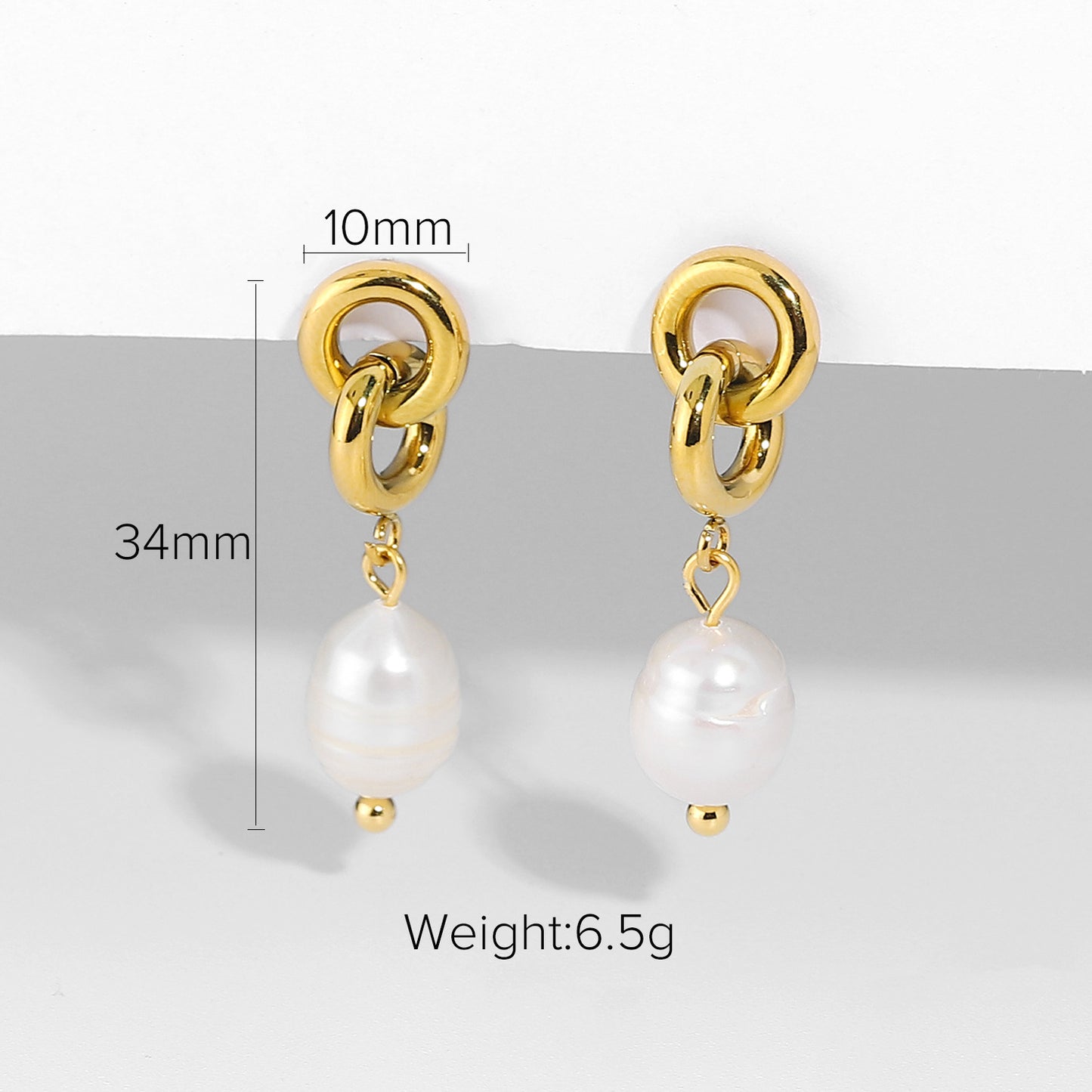 Women's Fashion Gold-plated Stainless Steel Chain Drop Earrings