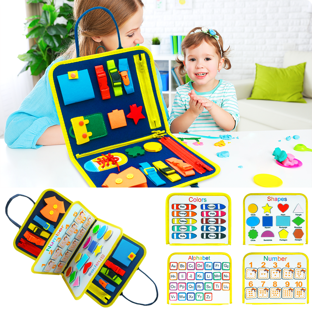 Busy Book, Busy Board for Kids, Dressing and Buttoning, Learning, Baby, Early Education, Preschool, Sensory Learning Toy