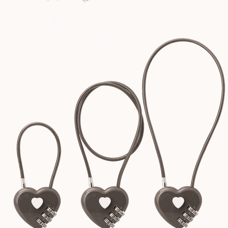 Peach Heart Long Wire Rope Love Lock