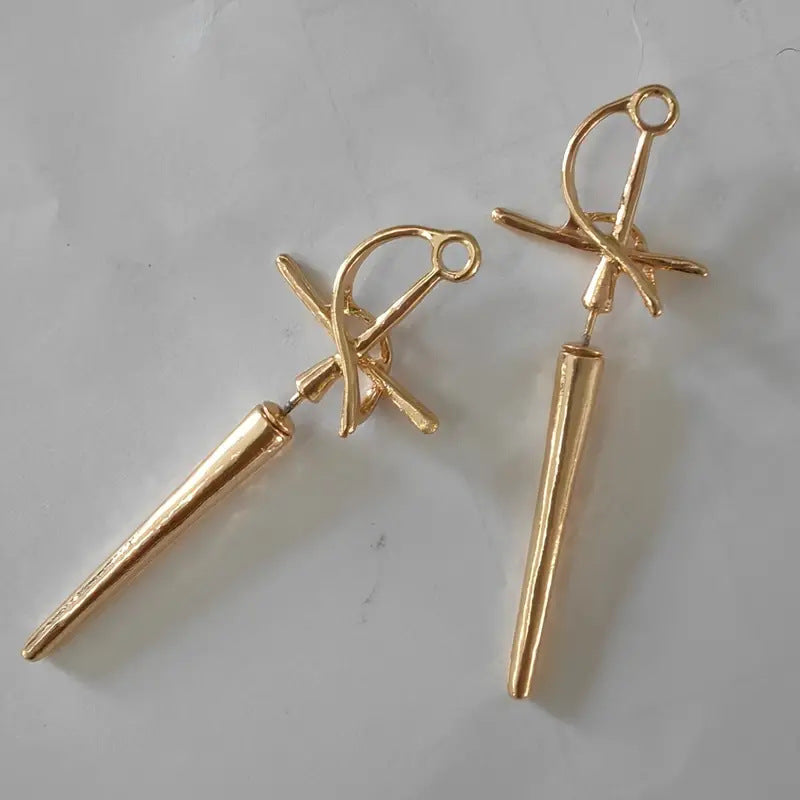 Gothic Sword Earrings Retro