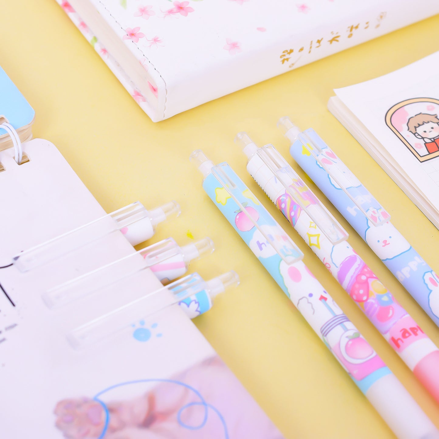 Cartoon Bunny Student Stationery Writing Neutral Black Signature Pen