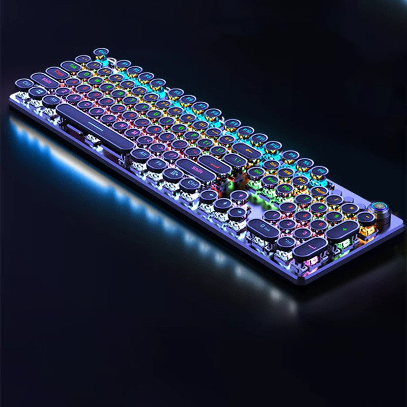 Mechanical keyboard with luminous retro punk electroplating button