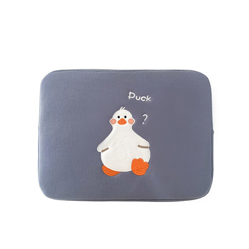 Cartoon Duck Embroidery Ins Niche Design Tablet Case