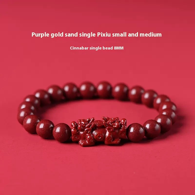 High-content Natural Raw Ore Cinnabar Ruyi Pi Xiu Bracelet