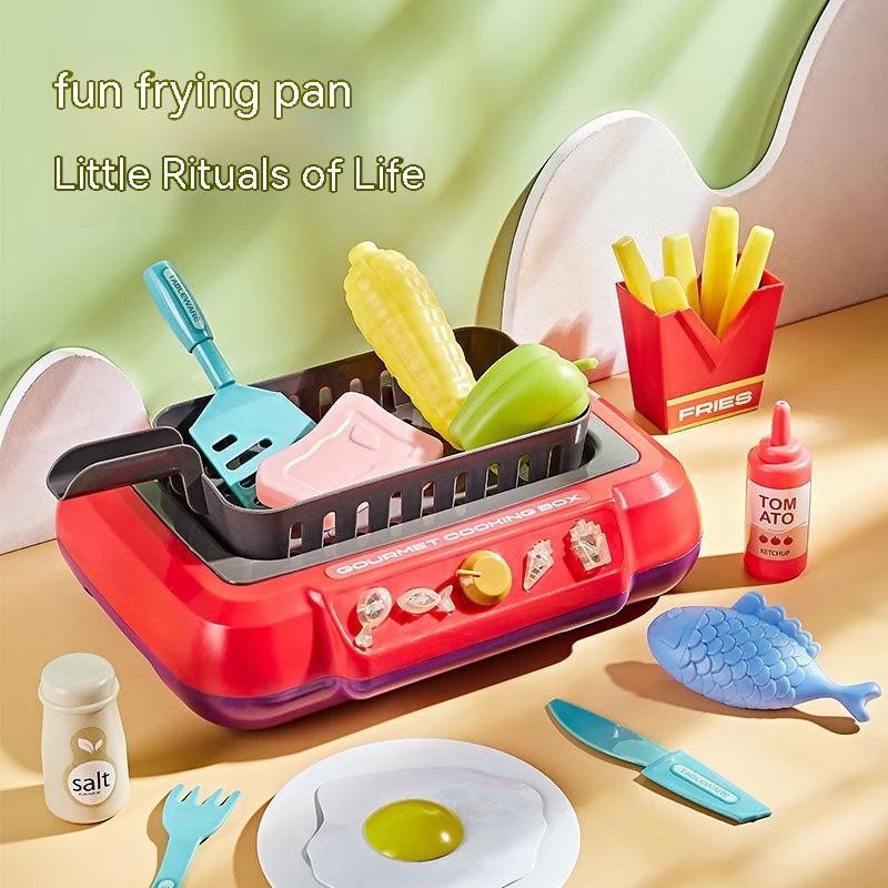 Children's Barbecue Table Toy Play House Color Changing Food Simulation Cooking