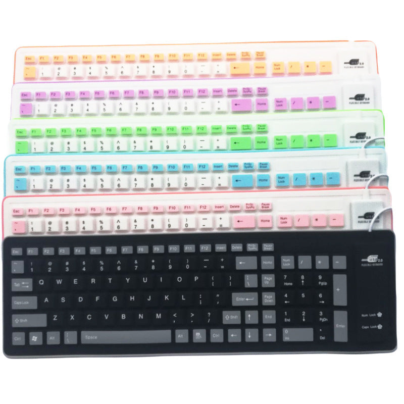 Folding Waterproof And Dustproof Silicone Keyboard