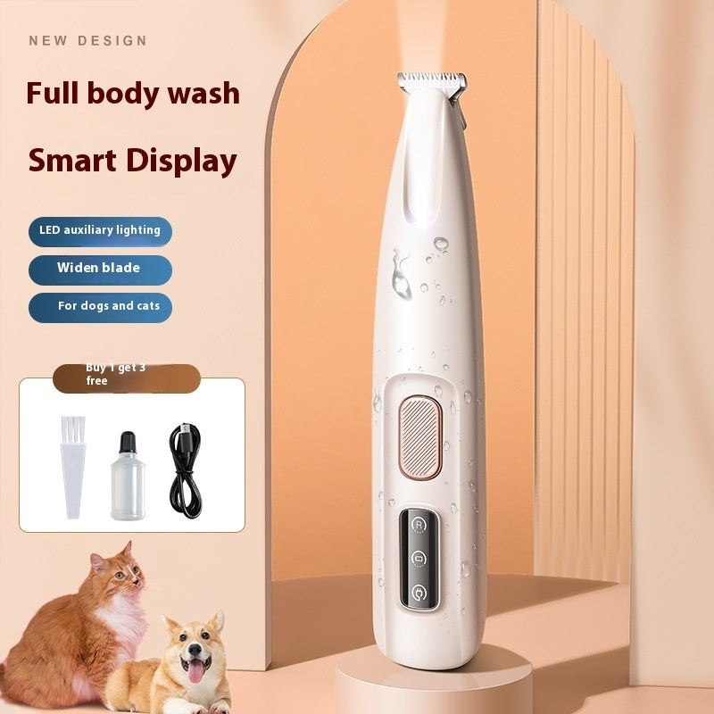 Pet Hair Clipper with LED LED Light, Fully Waterproof Pet Hair Clipper with LED Display, Dog Grooming Clipper