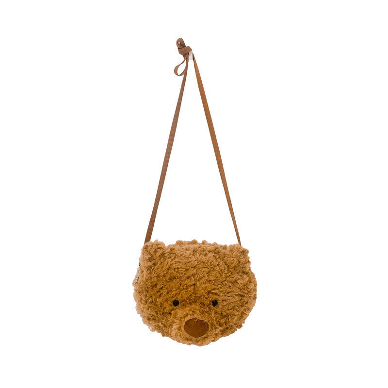 Brown Series Cute Furry Bear Messenger Bag For Girls