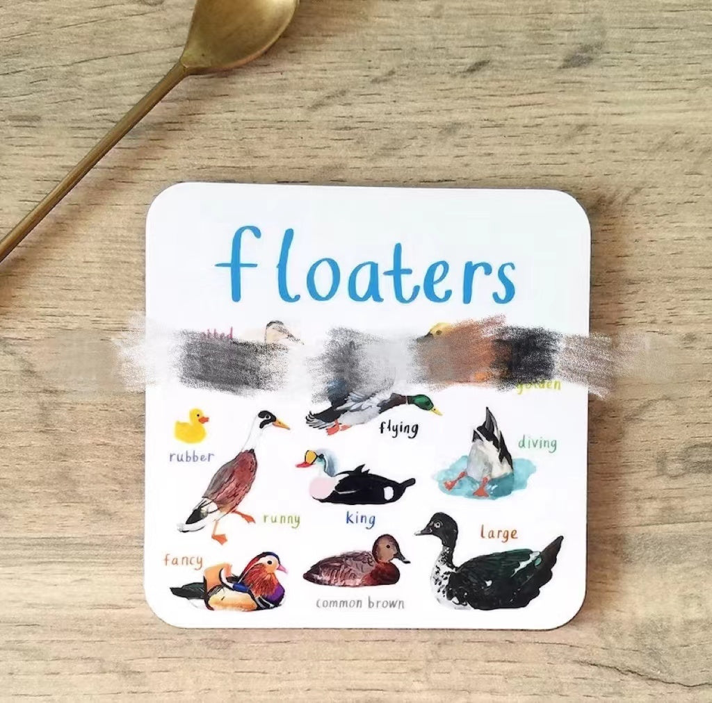 Bird Pun Coasters Fun Square Drink Coaster For Children Wooden And PVC Cup Mats Home Kitchen Decor