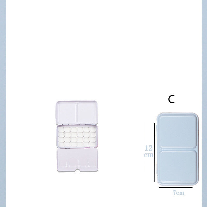 Leere Farbpalettenbox, Farbaufbewahrung, Eisenbox mit 24 halben Näpfen
