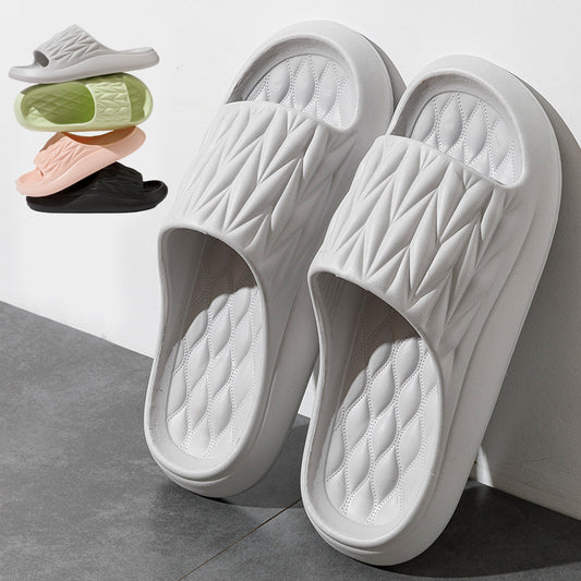 Leaf Texture Design Slippers For Women Men Summer Indoor Household Non-slip Anti-odor Bathing Slippers House Shoes Couple
