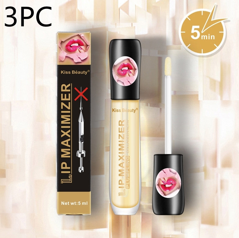 Transparent abundant lip oil moisturizes