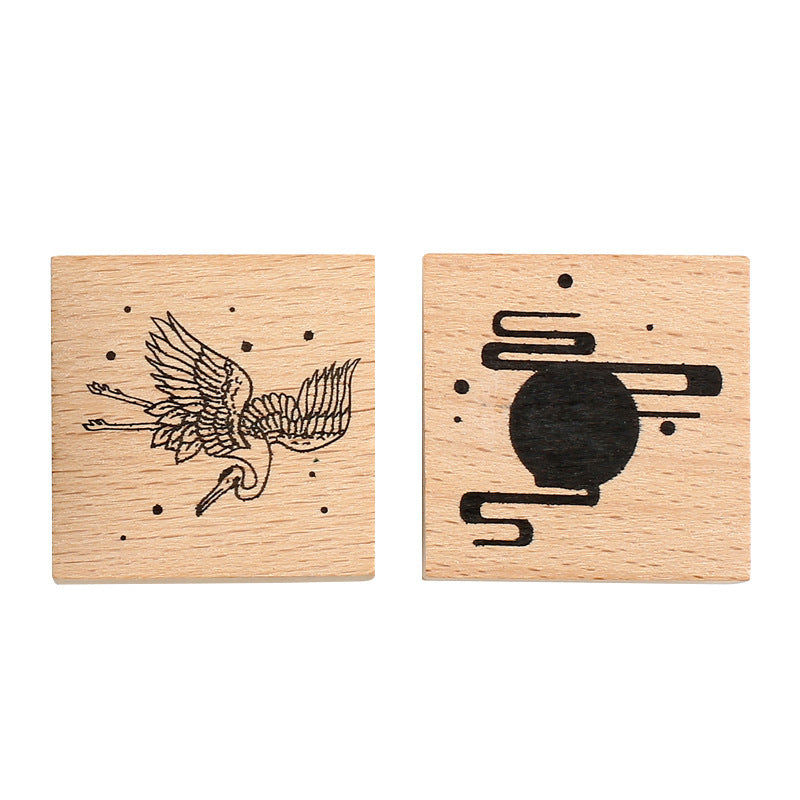 Mr. Paper Wooden Seal Set, Huahegui Series, Handbook Stationery Material DIY Printing