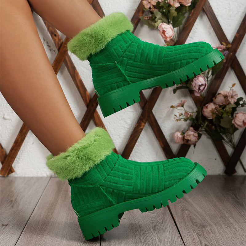 Winter ankle boots Fashoin thick soled thickened snow boots for women plush shoes