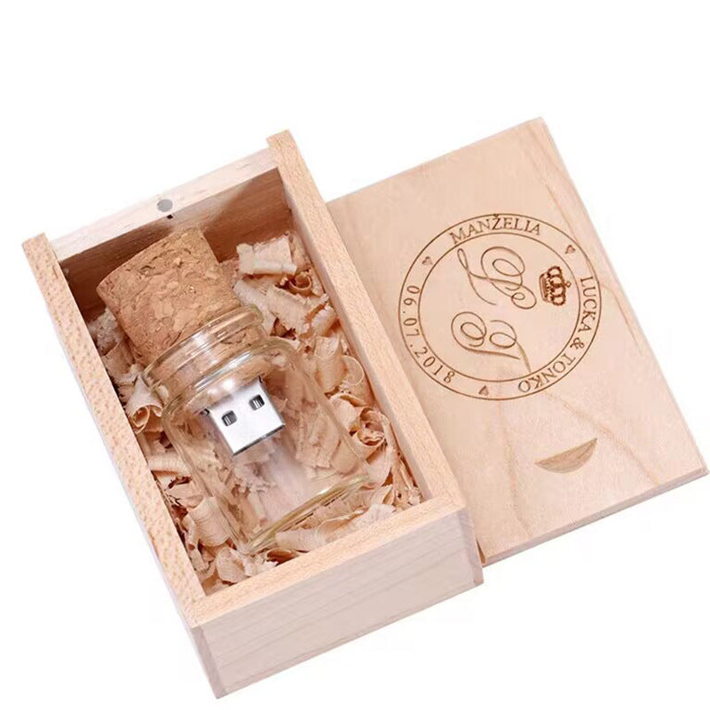 USB-Stick „Wish Drift Bottle“ aus Holz