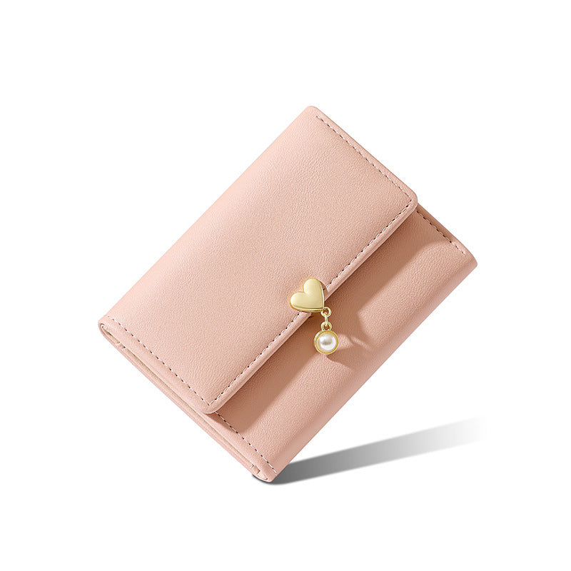 Mini Damen niedlich Tri-Fold Love Wallet