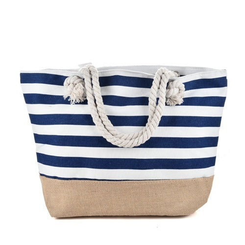 Striped beach bag, casual shoulder bag