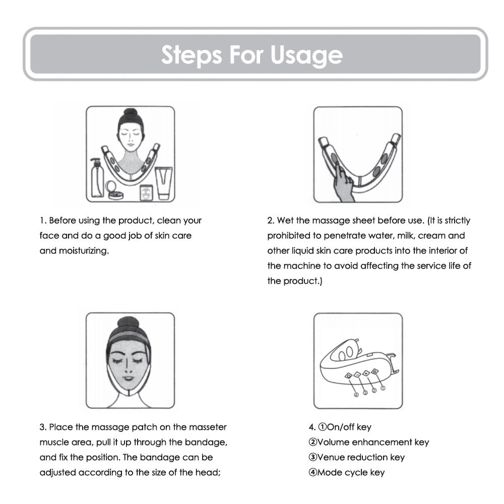 Facial massage device for micro current lifting and tightening skin care instruments