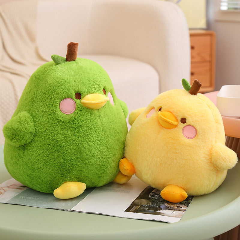 Pear Plush Toy Cute Fruit Yellow Duck Children Sleep Hug Soothing Pillow