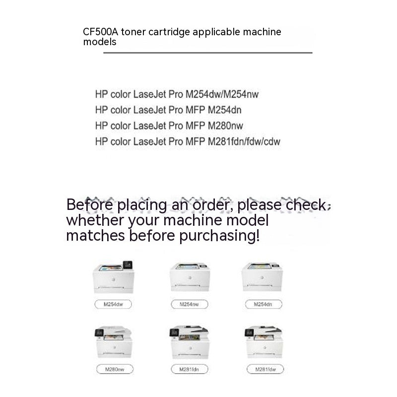 Applicable To M281fdw M280nw Toner Cartridge M254dwnw CF500A 202A Cf5 40 Toner Cartridge