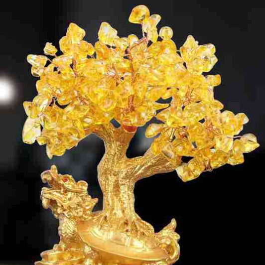 Citrine kleine Wasser Schildkröte Geldbaum Feng Shui Glücks baum dekorative Ornamente