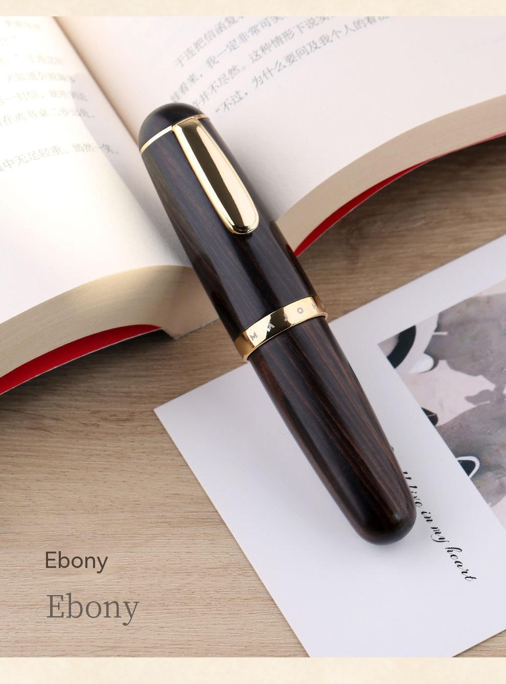 Solid Wood Ink Pen Fine Tip Cute Chubby Short Pen