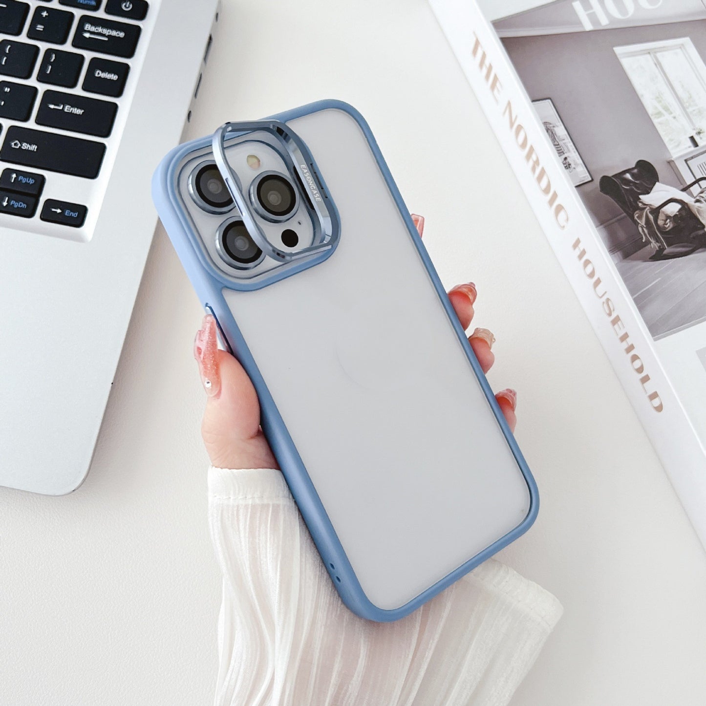 Metal Lens Invisible Bracket Phone Case