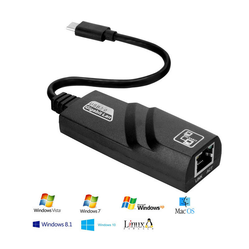 Type-C to RJ45 Gigabit Network Card to USB 3.1 Port NIC Adapter Cable