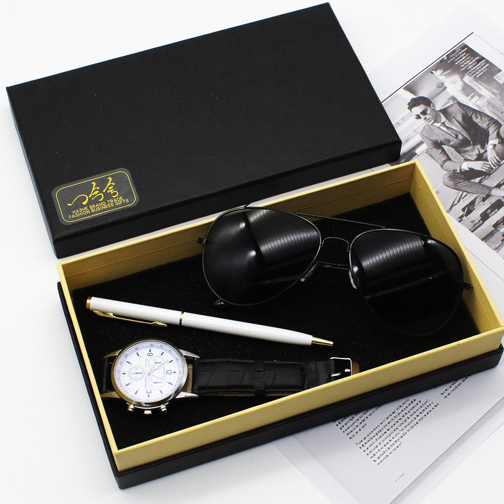 Men's Watch Business Pen Glasses Suit