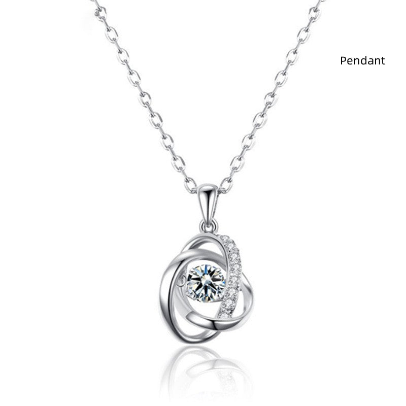 Ocean Heart Necklace Female 925 Silver