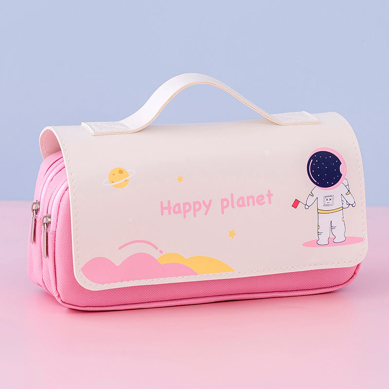 Large Pencil Case, Cute, Portable, Cartoon Design, Creative, Multifunctional