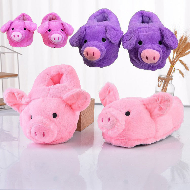 Cute plush slippers with pigs