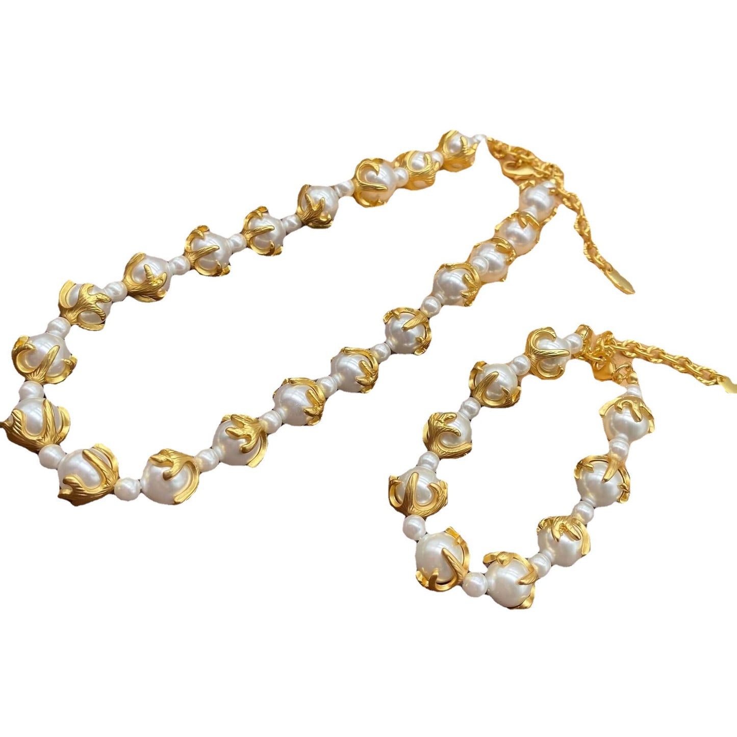 Retro Western Ocean Retro Economical Luxury Baroque Pearl Necklace Bracelet