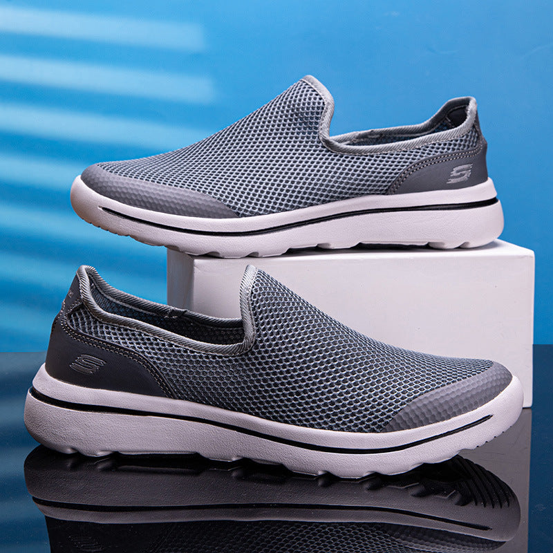 Bequeme Herren-Wanderschuhe Mesh-Slip-on-atmungsaktive Freizeit schuhe