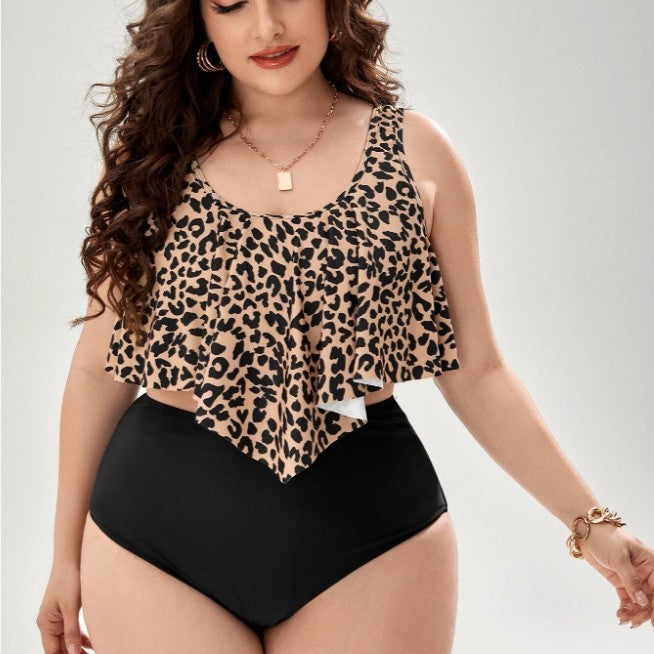 Bikini-Badeanzug mit Leopardenmuster für Damen