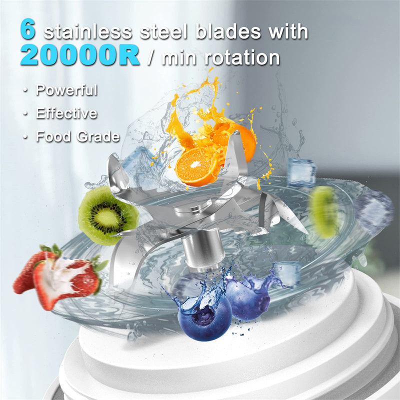 Juicer, blender for shakes and smoothies with 6 blades, mini blender