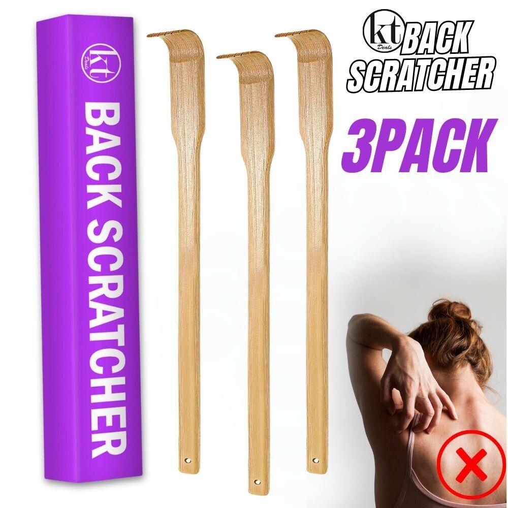 Natural Bamboo Back Scratcher, 3 Pack