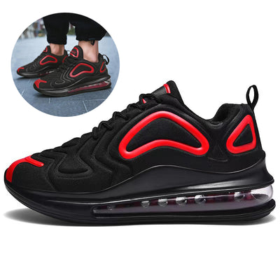 Lässige Air-Cushion-Schwarze Schuhe Herren Atmungsaktive Schnür-Sneaker Laufsportschuhe