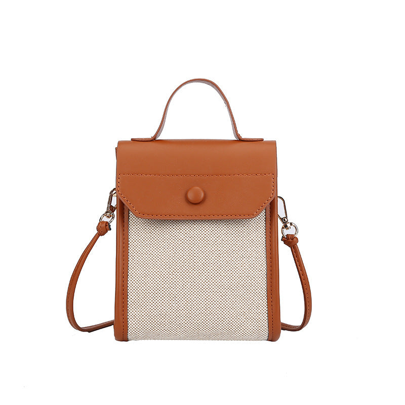 Simple small square fashion color block shoulder crossbody bag