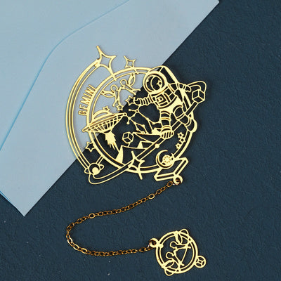 Twelve Constellations Series Metal Bookmark Brass Hollowed Out