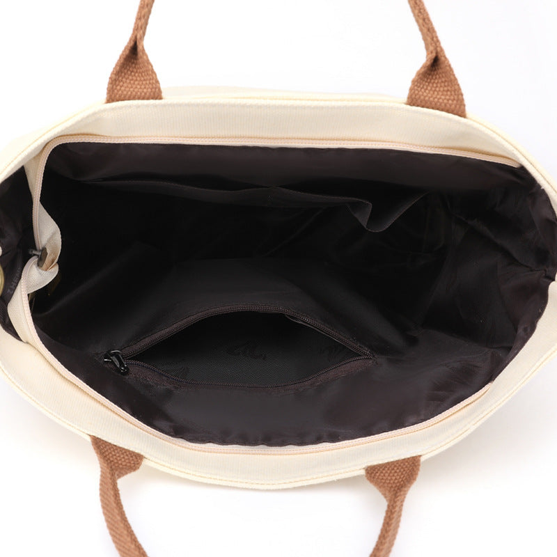 Canvas large capacity shoulder bag simple fashion